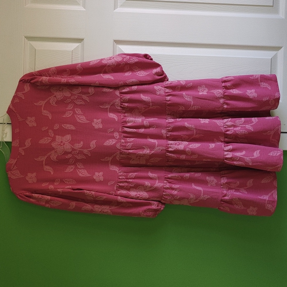 Pink Floral Tiered Dress - Picture 3 of 11